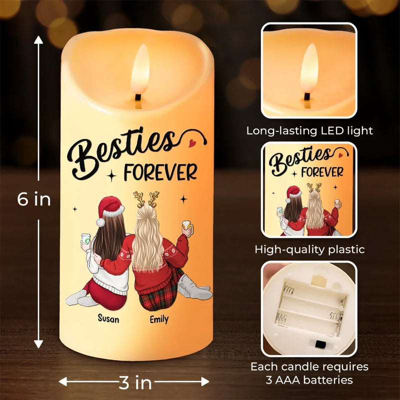 With You It's Always A Good Time - Bestie Personalized Custom LED Candle - Christmas Gift For Best Friends, BFF, Sisters