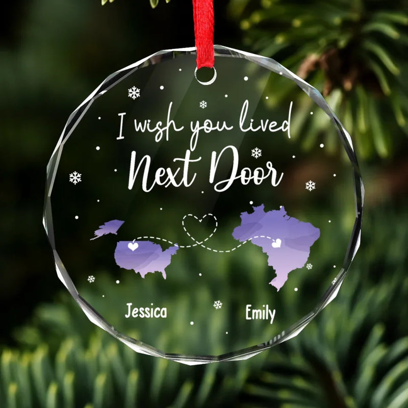 Always Under The Same Sky - Bestie Personalized Custom Circle Glass Ornament - Christmas Gift For Best Friends, BFF, Sisters