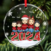 Every Ornament Tells A Family Story - Family Personalized Custom Circle Glass Ornament - Christmas Gift For Family Members