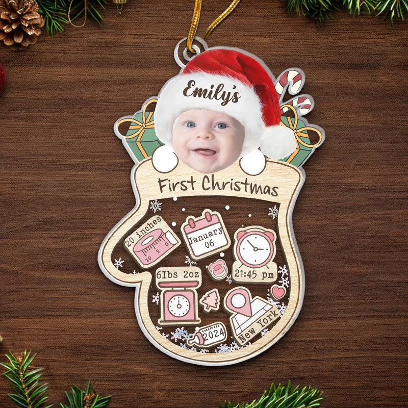 Custom Photo Wrapped In Holiday Cuteness - Family Personalized Custom Ornament - Acrylic Custom Shaped - Christmas Gift For Baby Kids, Newborn Baby, First Christmas