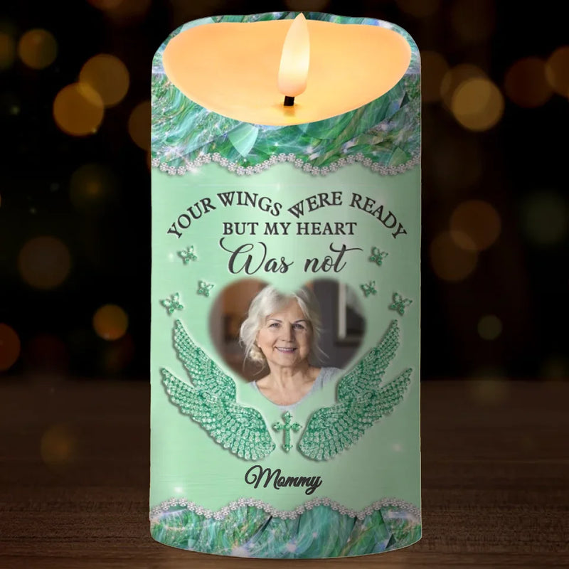 Custom Photo Forever Missed, Forever Loved - Memorial Personalized Custom LED Candle - Sympathy Gift, Christmas Gift For Family Members