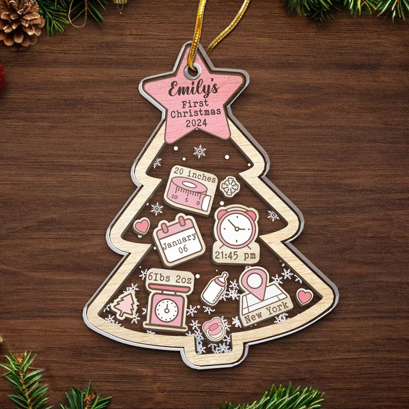 Sweetest Little Present Under The Tree - Family Personalized Custom Ornament - Acrylic Custom Shaped - Christmas Gift For Baby Kids, Newborn Baby, First Christmas