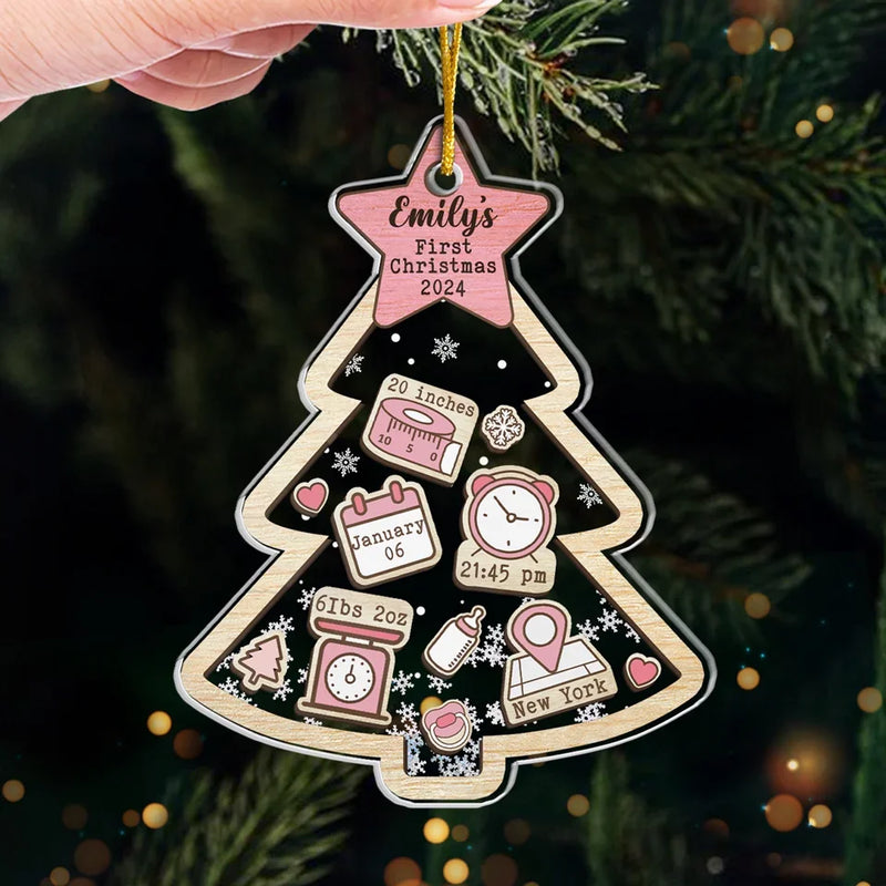 Sweetest Little Present Under The Tree - Family Personalized Custom Ornament - Acrylic Custom Shaped - Christmas Gift For Baby Kids, Newborn Baby, First Christmas