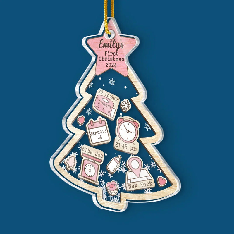 Sweetest Little Present Under The Tree - Family Personalized Custom Ornament - Acrylic Custom Shaped - Christmas Gift For Baby Kids, Newborn Baby, First Christmas