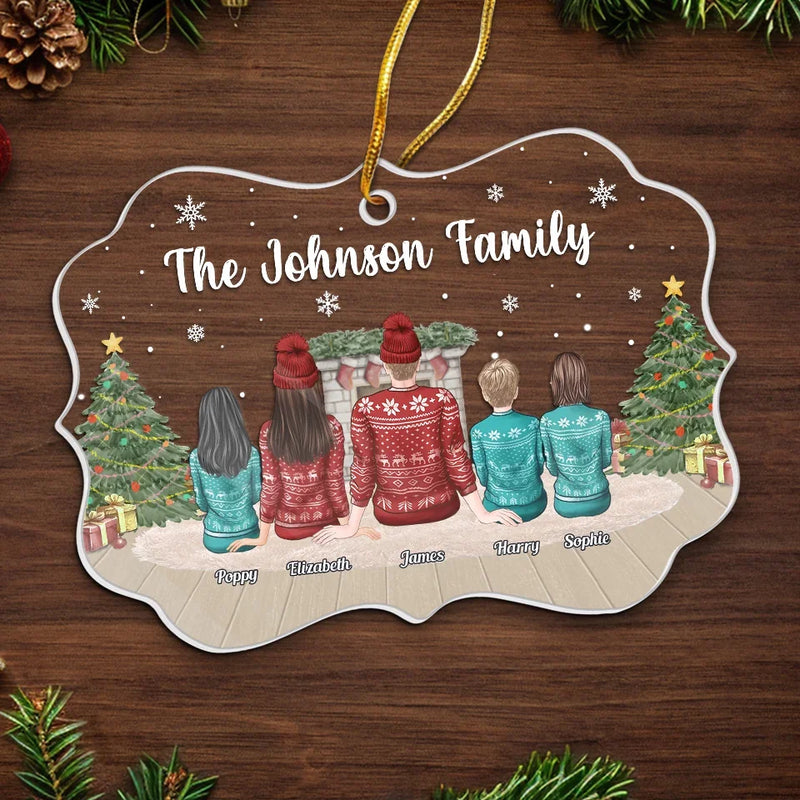 Together With Family, Christmas Becomes A Cherished Memory - Family Personalized Custom Ornament - Acrylic Benelux Shaped - Christmas Gift For Family Members
