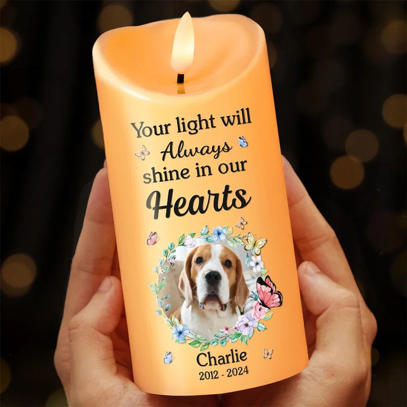 Custom Photo In Loving Memory Of A Loyal Friend - Memorial Personalized Custom LED Candle - Sympathy Gift, Christmas Gift For Pet Owners, Pet Lovers