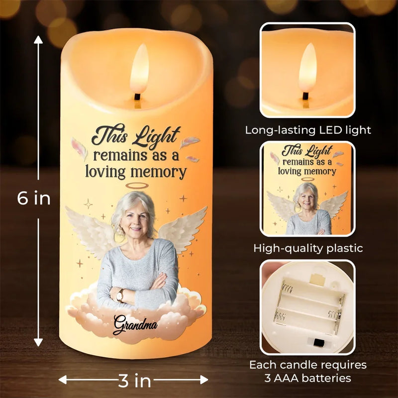 Custom Photo Life May End, But Love Doesn’t - Memorial Personalized Custom LED Candle - Sympathy Gift, Christmas Gift For Family Members