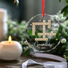 The True Happiness Of Christmas Is Gathering Around Grandma - Family Personalized Custom Circle Glass Ornament - Christmas Gift For Grandma