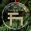 Our First Christmas As A Family - Family Personalized Custom Circle Glass Ornament - Christmas Gift For Family Members, First Christmas