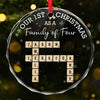 Our First Christmas As A Family - Family Personalized Custom Circle Glass Ornament - Christmas Gift For Family Members, First Christmas
