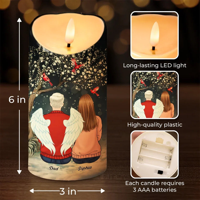 Keep The Light On In Your Heart - Memorial Personalized Custom LED Candle - Sympathy Gift, Christmas Gift For Family Members