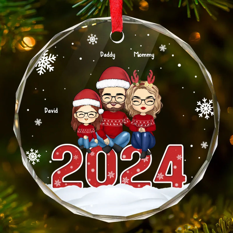 Every Ornament Tells A Family Story - Family Personalized Custom Circle Glass Ornament - Christmas Gift For Family Members