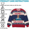Custom Photo Wishing You Birdies And Holiday Cheer - Sport Personalized Custom Ugly Sweatshirt - Unisex Wool Jumper - Christmas Gift For Golf Players, Golf Lovers