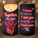 Custom Name Anniversary Gifts for Couples - Personalized LED Candle