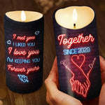 Custom Name Anniversary Gifts for Couples - Personalized LED Candle