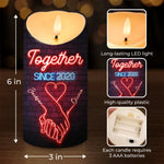 Custom Name Anniversary Gifts for Couples - Personalized LED Candle