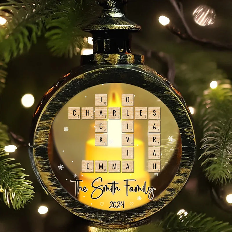 Family Is The Heartbeat Of Christmas - Family Personalized Custom Candlelight Lantern Ornament - Christmas Gift For Family Members