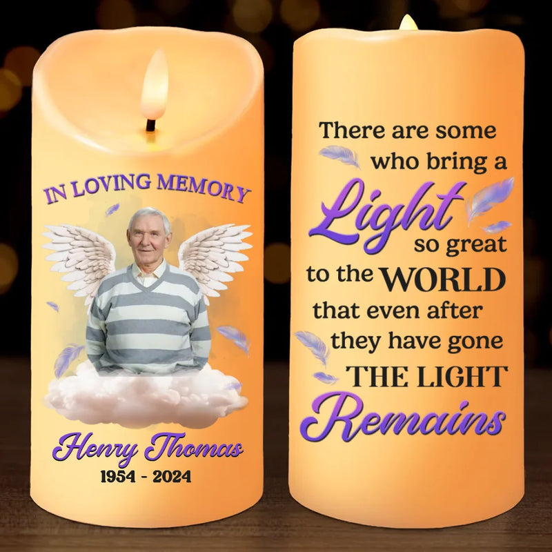 Custom Photo In Loving Memory - Memorial Personalized Custom LED Candle - Christmas Gift, Sympathy Gift, New Arrival Gift For Family Members