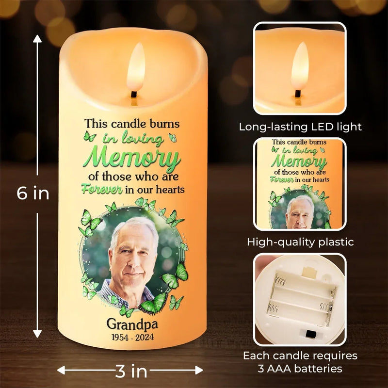 Custom Photo In Our Hearts, You Will Always Stay - Memorial Personalized Custom LED Candle - New Arrival, Sympathy Gift, Christmas Gift For Family Members