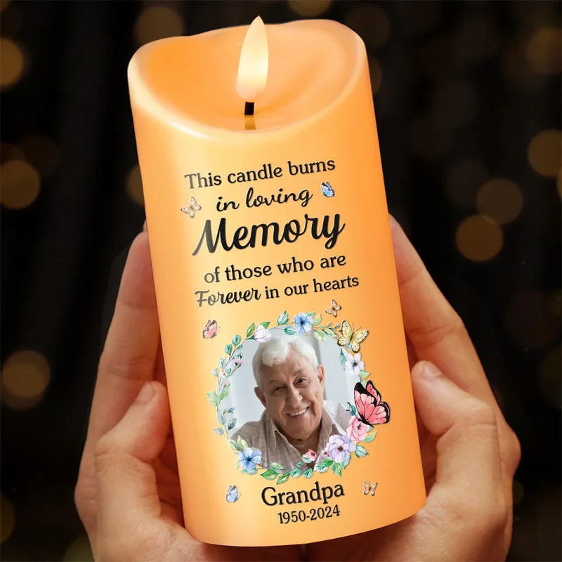 Custom Photo Loving You Forever - Memorial Personalized Custom LED Candle - New Arrival, Christmas Gift, Sympathy Gift For Family Members