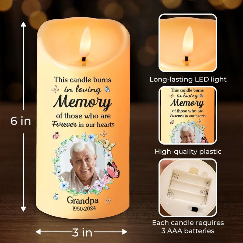 Custom Photo Loving You Forever - Memorial Personalized Custom LED Candle - New Arrival, Christmas Gift, Sympathy Gift For Family Members