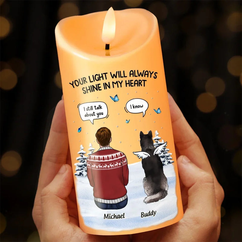 Custom Name Dog Memorial Gifts for Pet Lovers - Personalized LED Candle