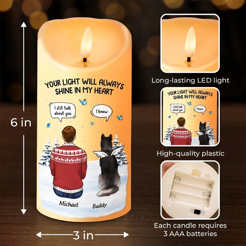 Custom Name Dog Memorial Gifts for Pet Lovers - Personalized LED Candle