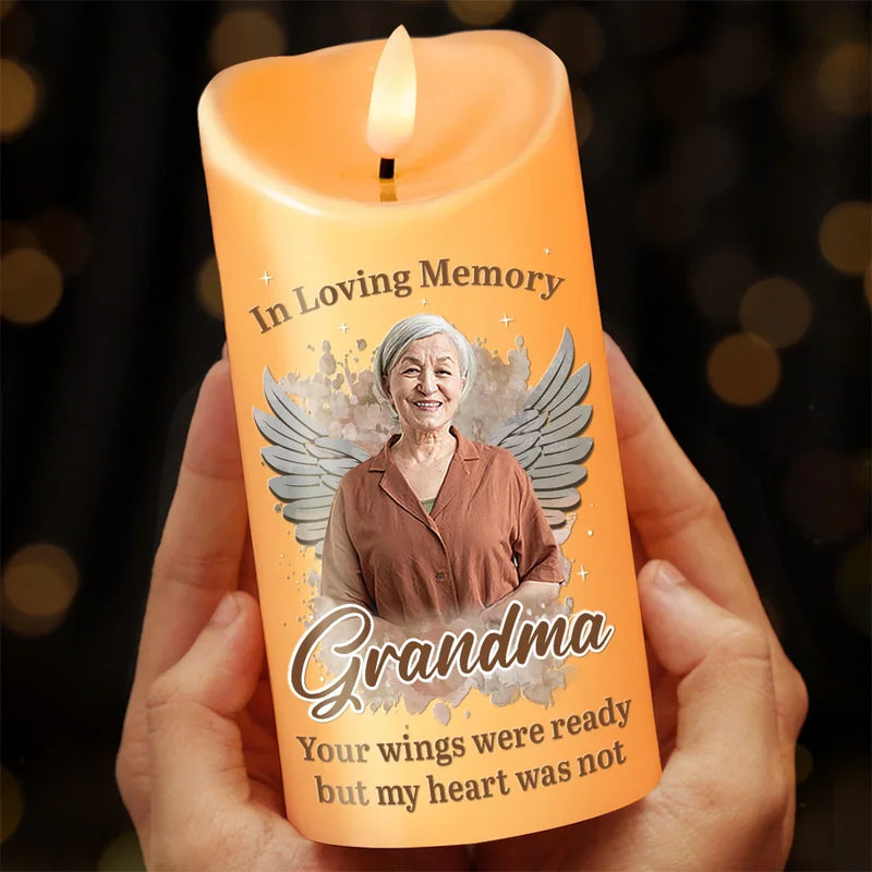 Custom Photo Memorial Grandma Decor - Personalized LED Candle
