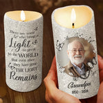 Custom Photo Memorial Grandpa Gifts - Personalized LED Candle