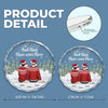 Our First Christmas As A Family Of Three - Family Personalized Custom Circle Glass Ornament - Christmas Gift For Family Members, Baby Kids, Newborn Baby, First Christmas