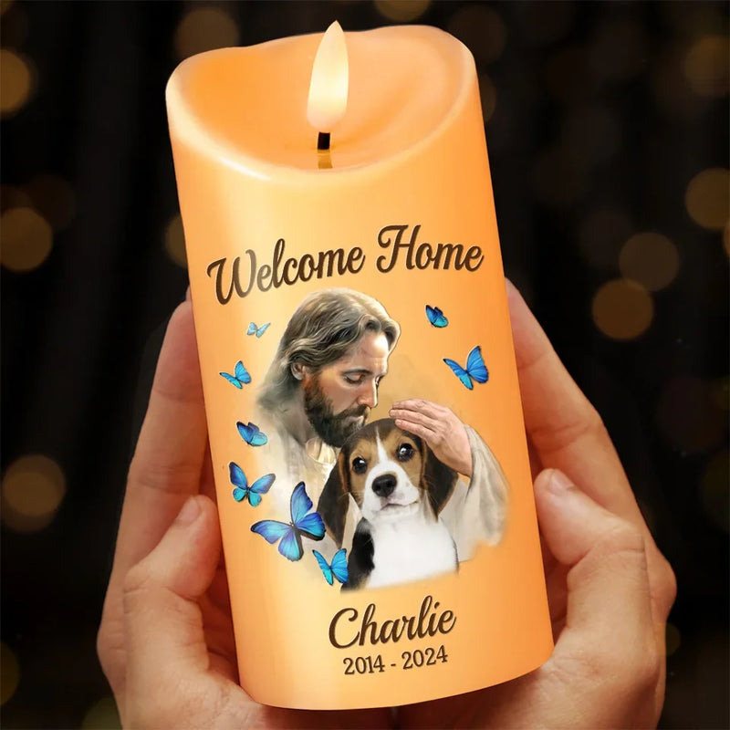 Custom Photo No Longer By My Side But Forever In My Heart - Memorial Personalized Custom LED Candle - Sympathy Gift, Christmas Gift, New Arrival Gift For Pet Owners, Pet Lovers