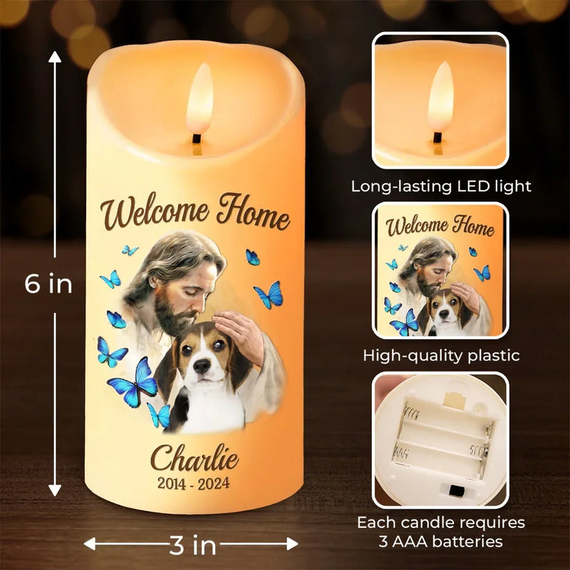 Custom Photo No Longer By My Side But Forever In My Heart - Memorial Personalized Custom LED Candle - Sympathy Gift, Christmas Gift, New Arrival Gift For Pet Owners, Pet Lovers