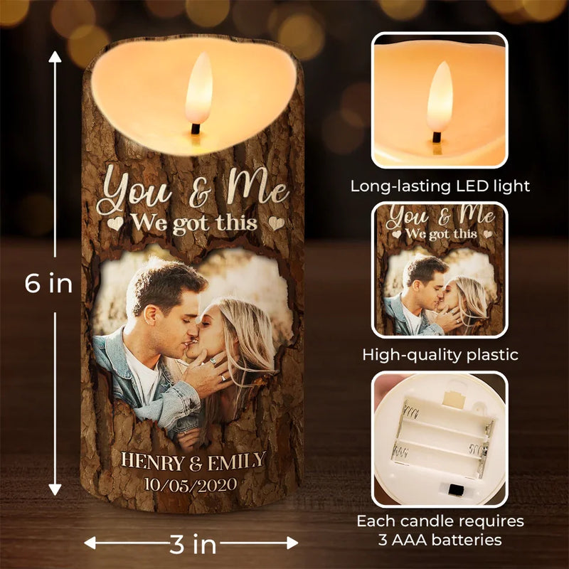 Custom Photo You Complete Me And Make Me A Better Person - Couple Personalized Custom LED Candle - Christmas Gift For Husband Wife, Anniversary