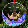 Our Friendship Is A Beautiful Journey - Bestie Personalized Custom Circle Glass Ornament - Christmas Gift For Best Friends, BFF, Sisters