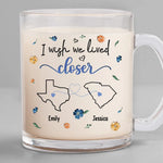 Custom Name Long Distance Couple Gifts - Personalized Glass Mug