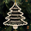 Our Christmas Tree Shines Bright - Family Personalized Custom Ornament - Acrylic Custom Shaped - Christmas Gift For Family Members