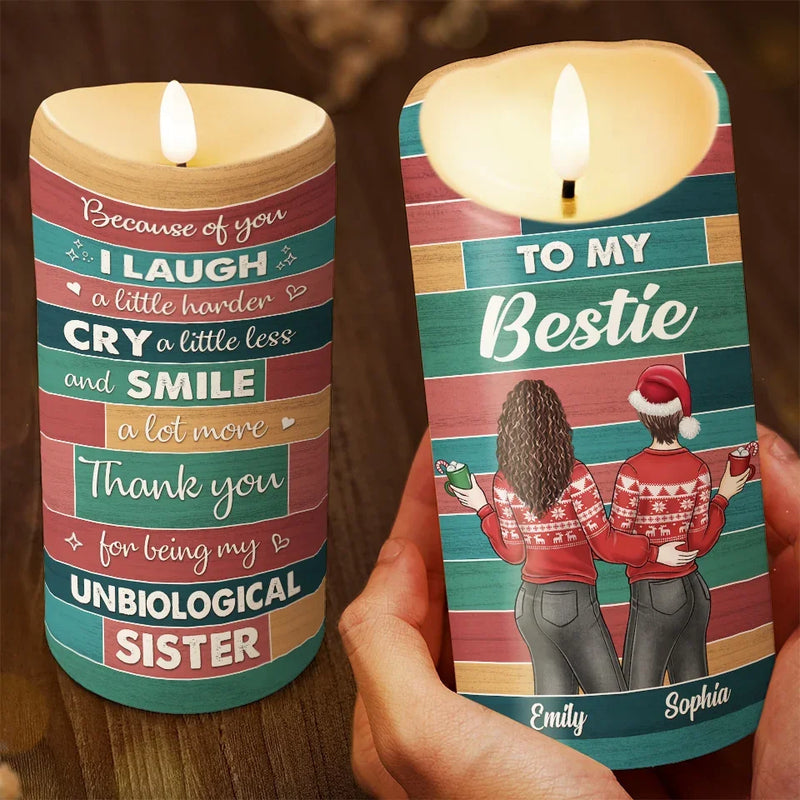 Custom Name Christmas Gifts for Bestie - Personalized LED Candle