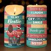 You're My Unbiological Sister - Bestie Personalized Custom LED Candle - Christmas Gift For Best Friends, BFF, Sisters
