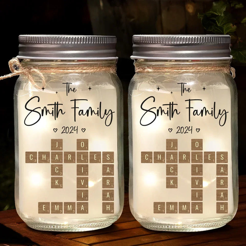 Family Is Where Love Is Endless - Family Personalized Custom Mason Jar Light - Christmas Gift For Family Members