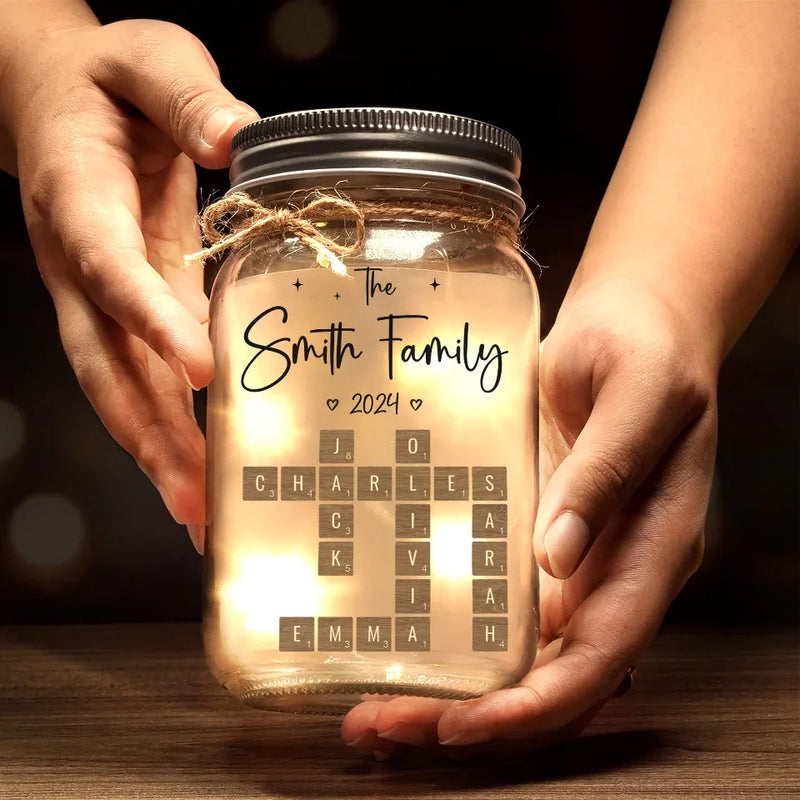 Family Is Where Love Is Endless - Family Personalized Custom Mason Jar Light - Christmas Gift For Family Members