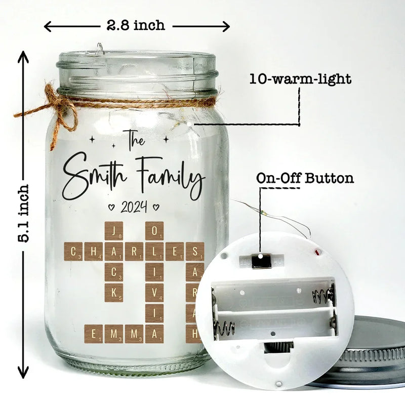 Family Is Where Love Is Endless - Family Personalized Custom Mason Jar Light - Christmas Gift For Family Members