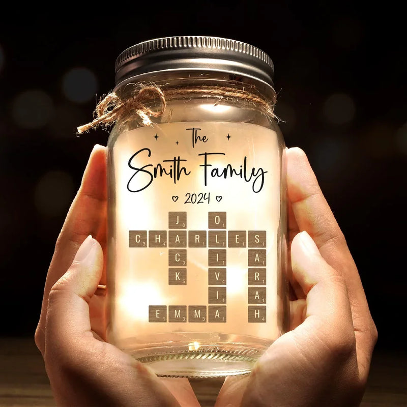 Family Is Where Love Is Endless - Family Personalized Custom Mason Jar Light - Christmas Gift For Family Members