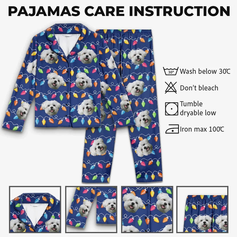 Custom Photo Wishing You A Howliday Season Full Of Joy And Tail Wags! - Dog & Cat Personalized Custom Pajama Pants - Christmas Gift For Pet Owners, Pet Lovers