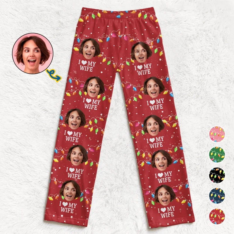 Custom Photo Dear Santa, I Don't Need Anything But This - Couple Personalized Custom Pajama Pants - Christmas Gift For Husband Wife, Anniversary