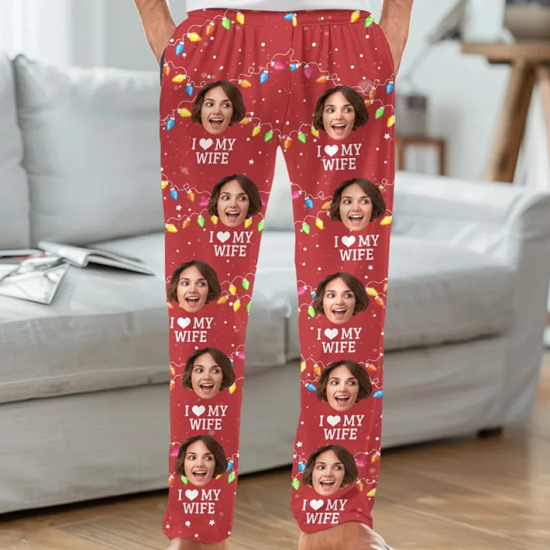 Custom Wife Photo Christmas Gifts for Husbands - Personalized Lounge & Sweatpants