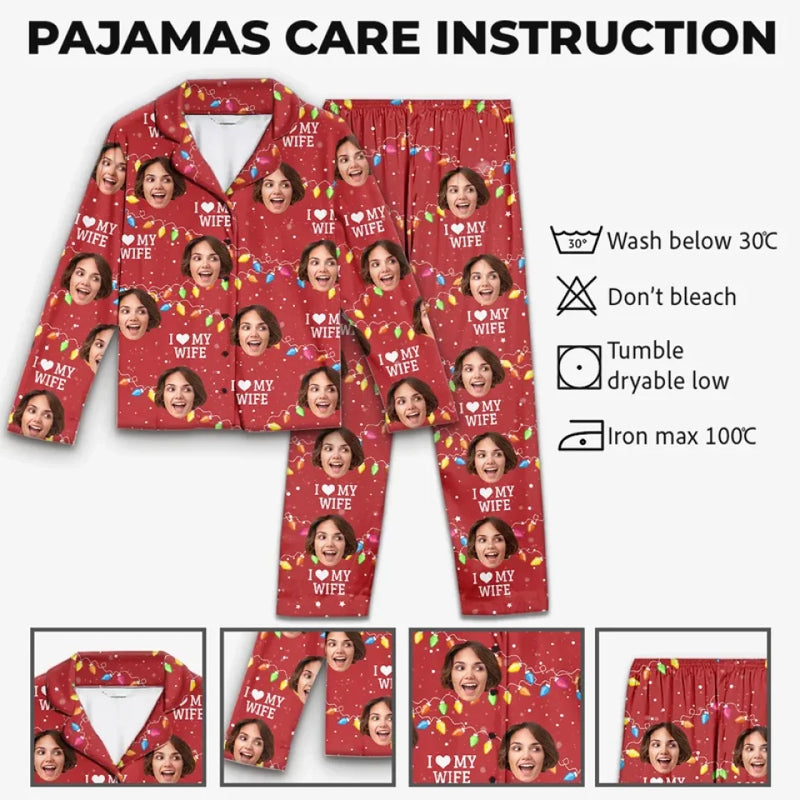 Custom Photo Dear Santa, I Don't Need Anything But This - Couple Personalized Custom Pajama Pants - Christmas Gift For Husband Wife, Anniversary