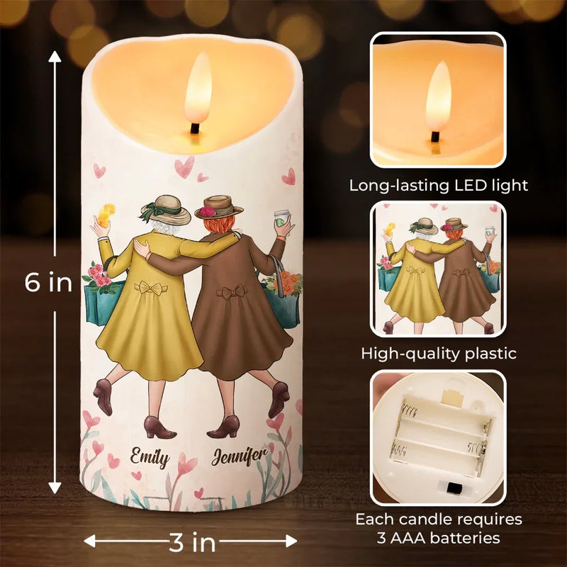 Forever And Always, My Bestie - Bestie Personalized Custom LED Candle - Christmas Gift For Best Friends, BFF, Sisters