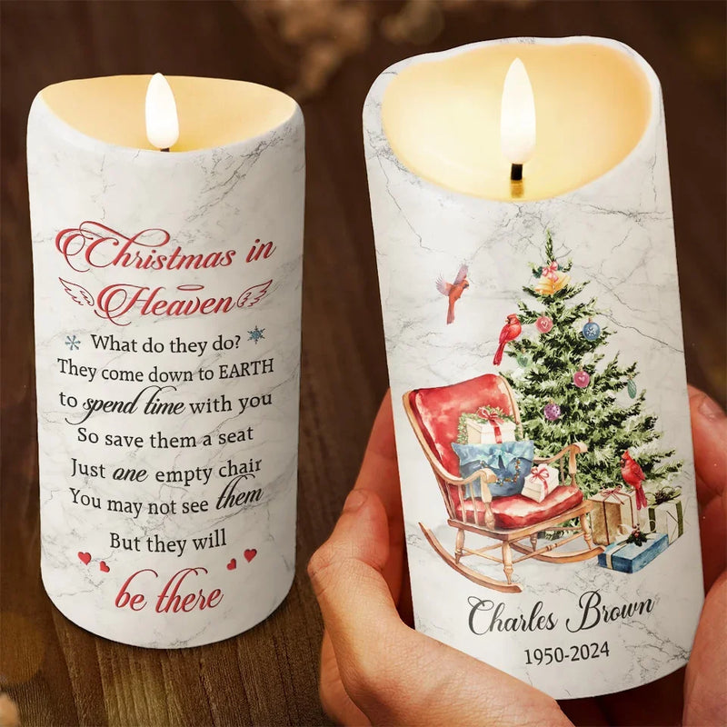 Feeling The Spirit Of Our Loved Ones Around Us - Memorial Personalized Custom LED Candle - Sympathy Gift, Christmas Gift For Family Members