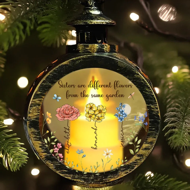 Sisters Are Different Flowers From The Same Garden - Bestie Personalized Custom Candlelight Lantern Ornament - Christmas Gift For Best Friends, BFF, Sisters