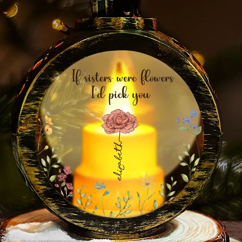 Sisters Are Different Flowers From The Same Garden - Bestie Personalized Custom Candlelight Lantern Ornament - Christmas Gift For Best Friends, BFF, Sisters